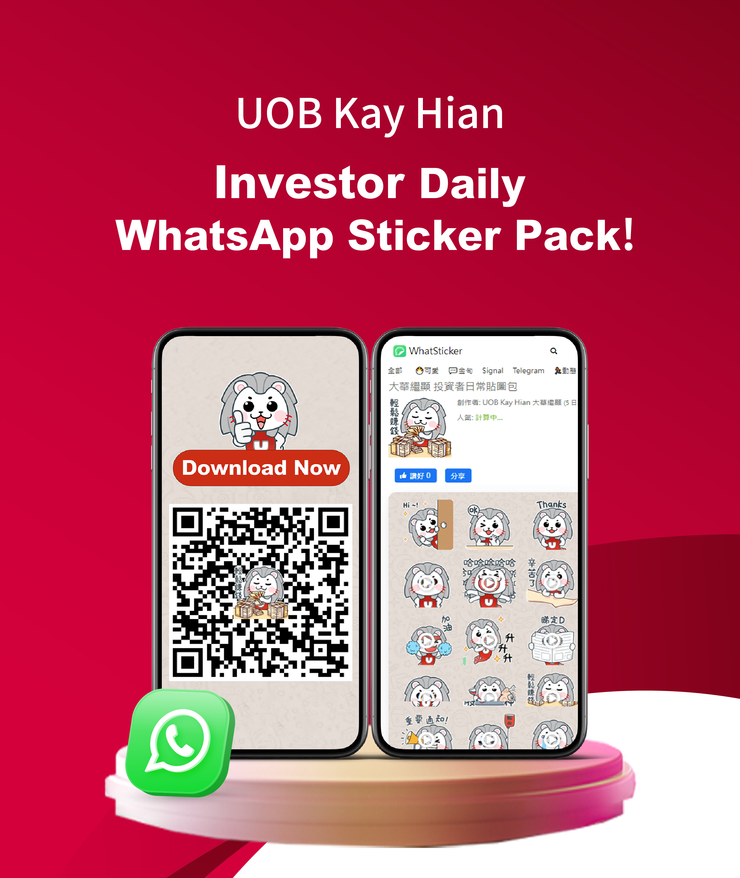 Uob Kay Hian Presents The Investor Daily Whatsapp Sticker Pack