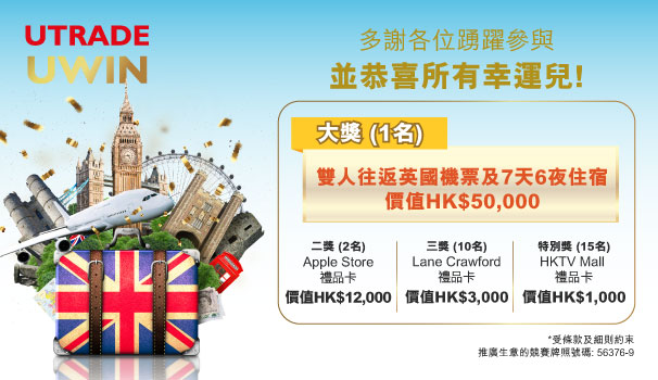 UTRADE,抽獎,Lucky Draw,2022,UWIN,Apple gift card